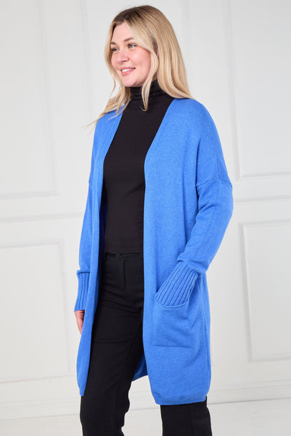 RIBBED TWO POCKET CARDIGAN