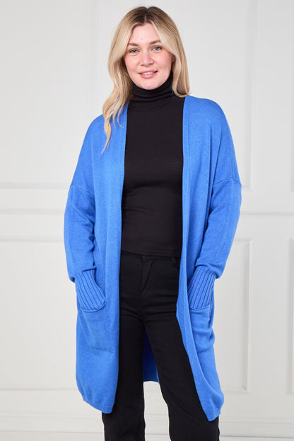 RIBBED TWO POCKET CARDIGAN