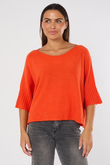 RIBBED EDGE BOXY FIT JUMPER