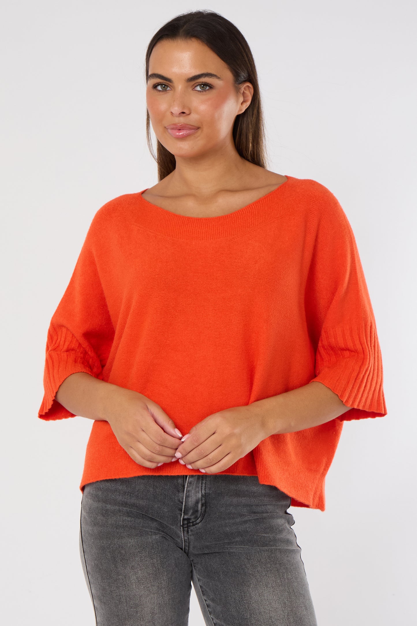 RIBBED EDGE BOXY FIT JUMPER