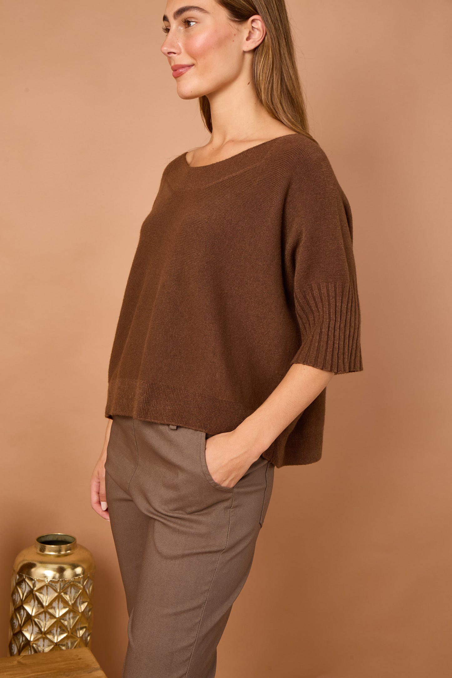 RIBBED EDGE BOXY FIT JUMPER