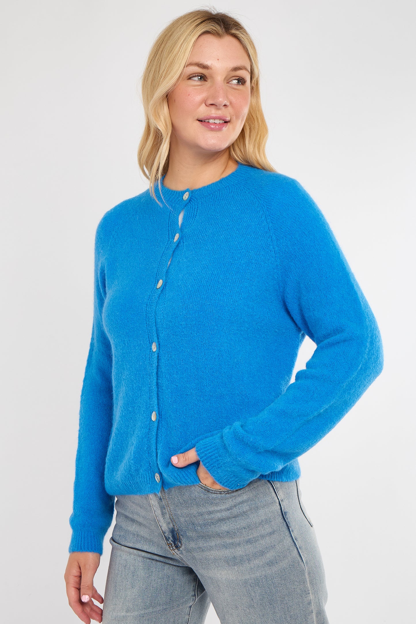 Alpaca Round Neck Cardigan