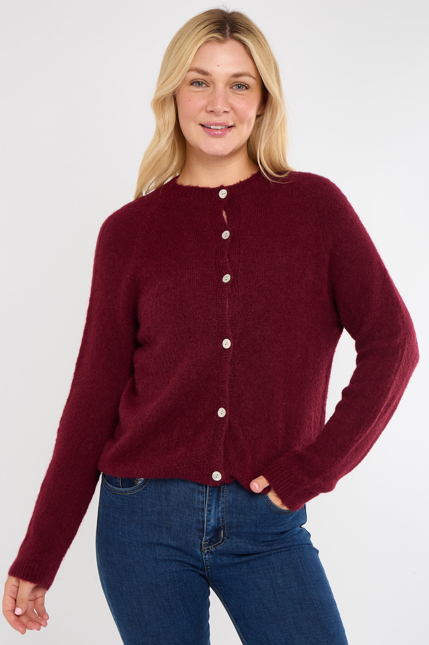 Alpaca Round Neck Cardigan