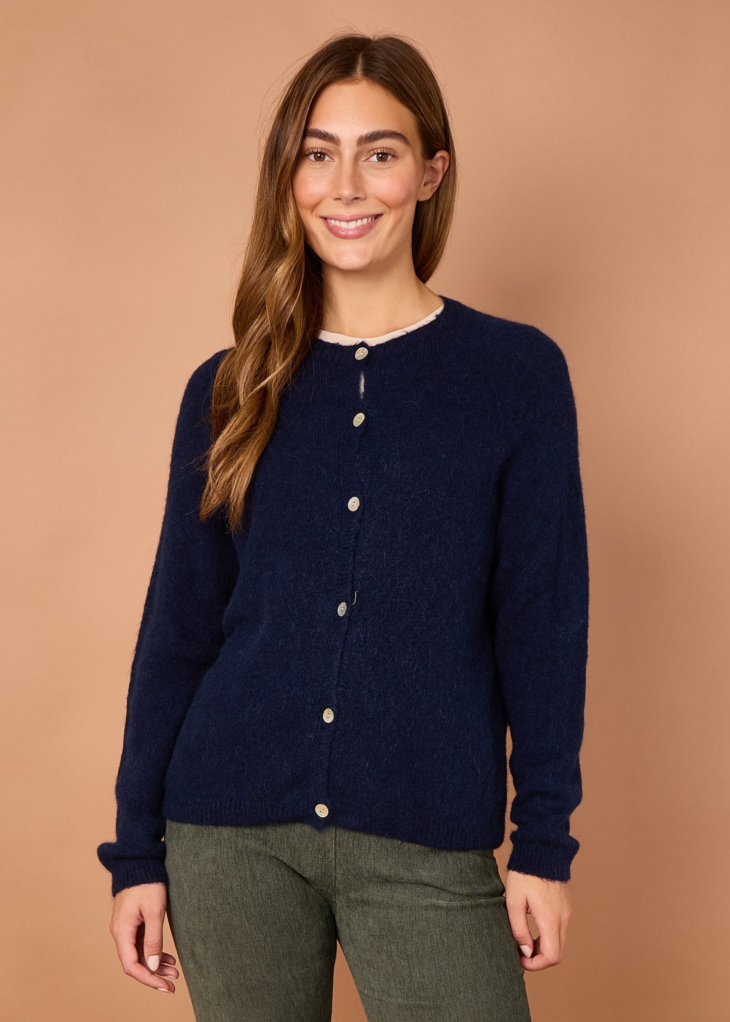 Alpaca Round Neck Cardigan