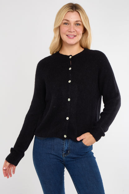 Alpaca Round Neck Cardigan