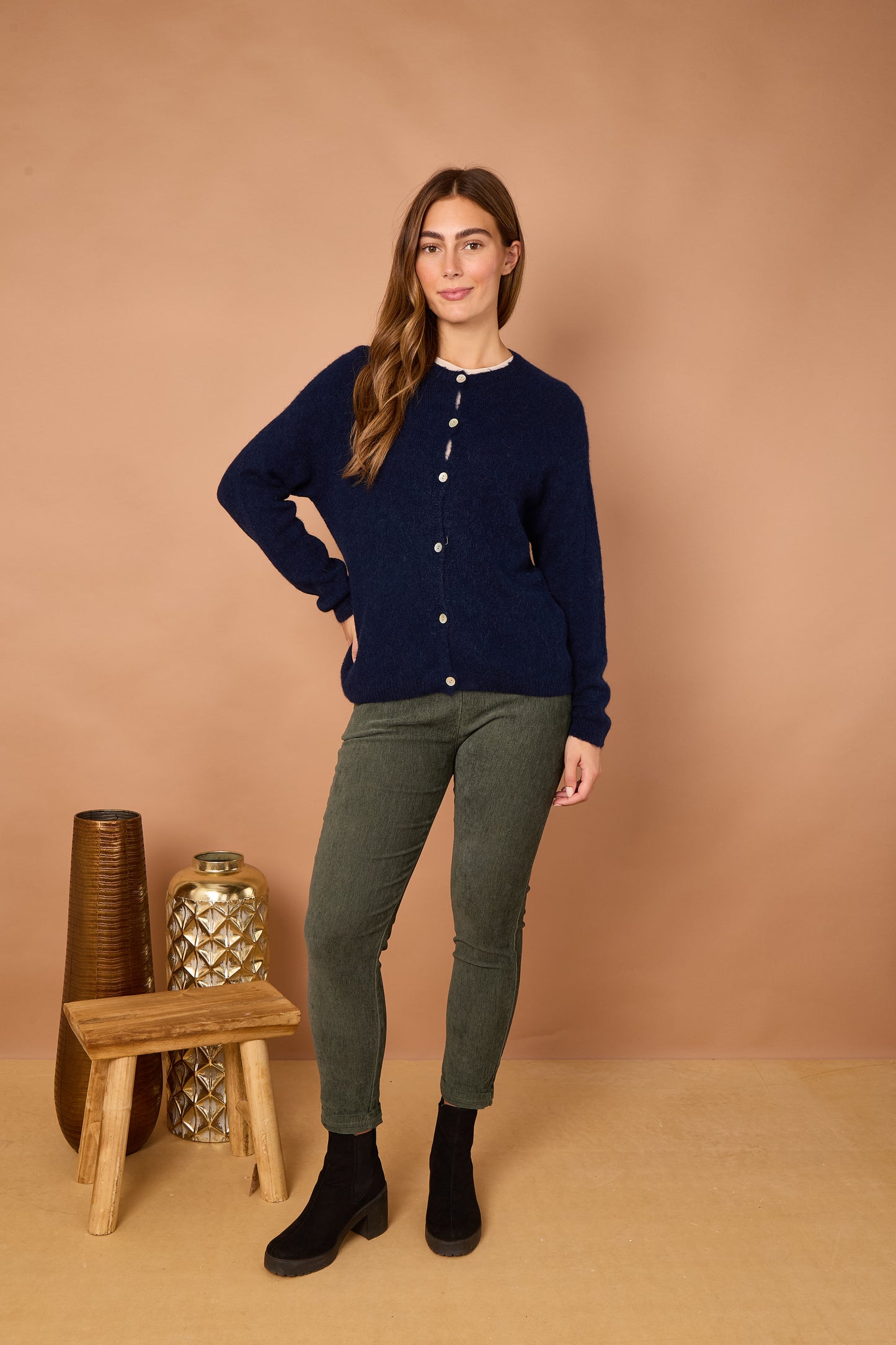 Alpaca Round Neck Cardigan