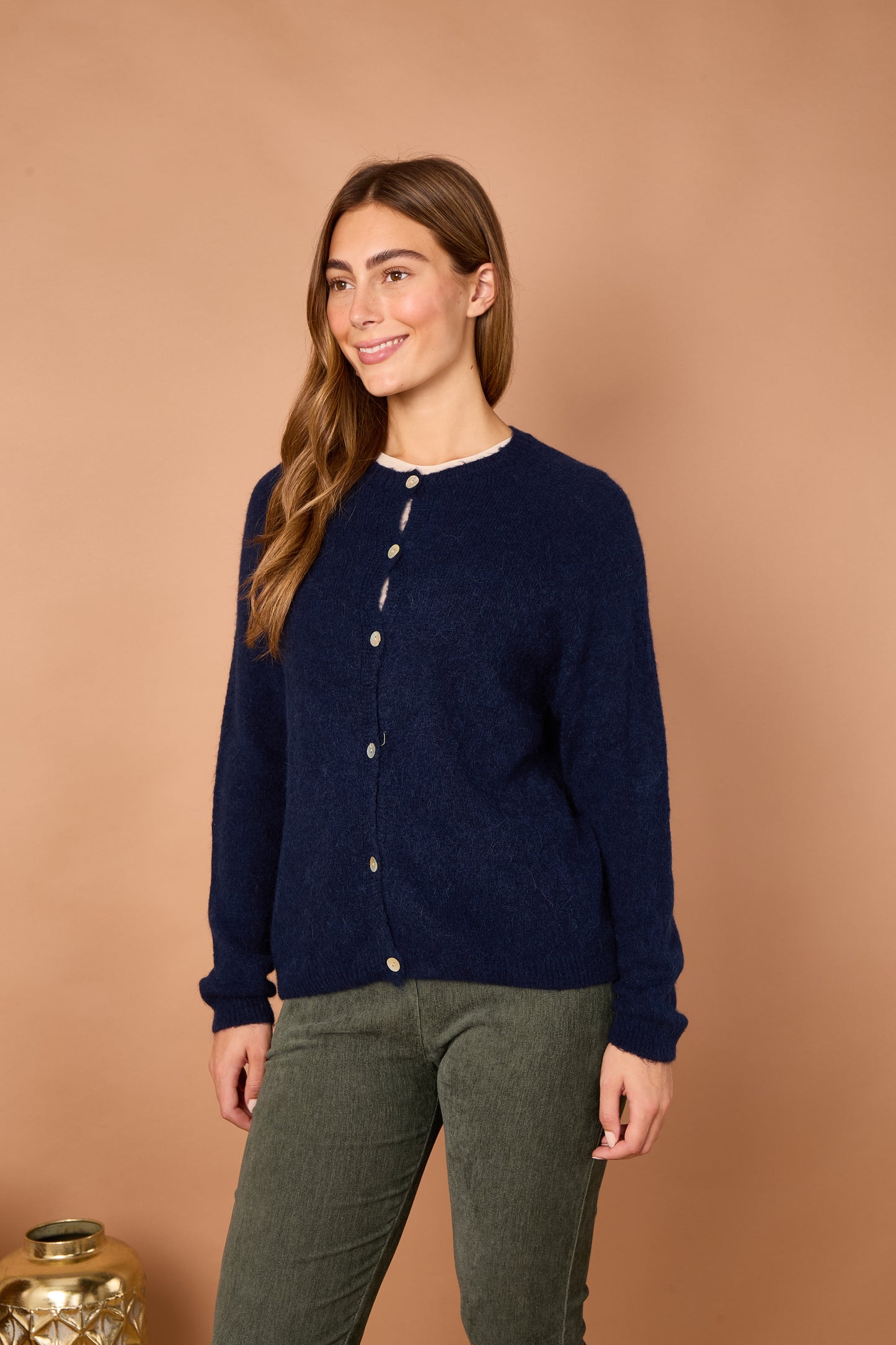 Alpaca Round Neck Cardigan