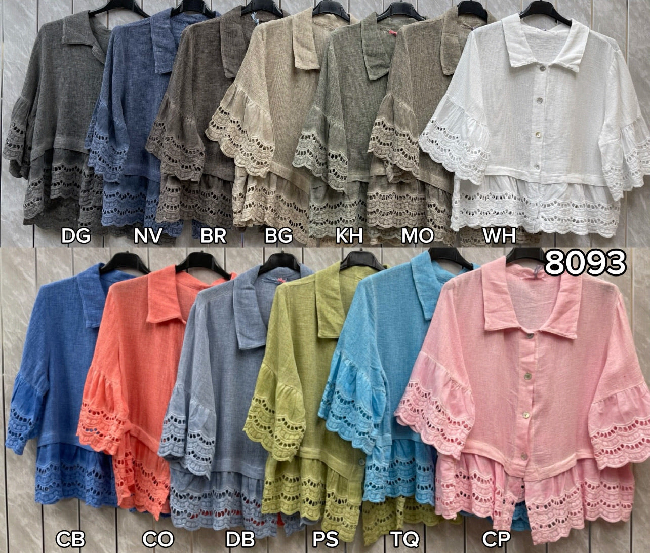 WASHED LINEN ANGLAISE SHIRT