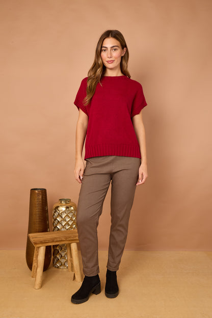 CREW NECK CAP SLEEVE JUMPER