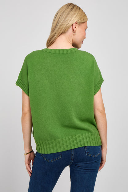CREW NECK CAP SLEEVE JUMPER