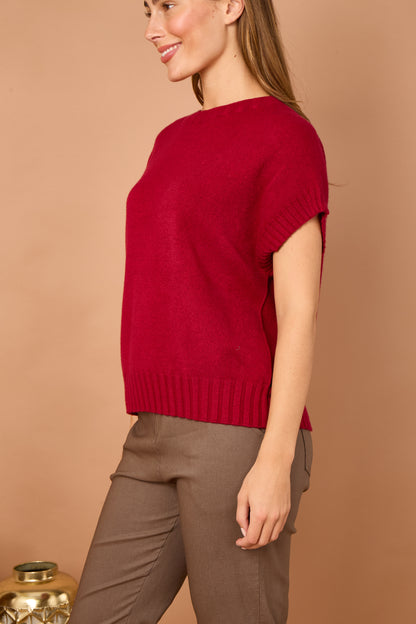 CREW NECK CAP SLEEVE JUMPER