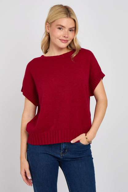 CREW NECK CAP SLEEVE JUMPER