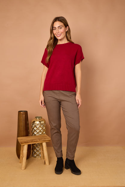 CREW NECK CAP SLEEVE JUMPER