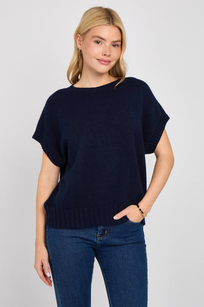 CREW NECK CAP SLEEVE JUMPER