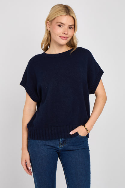 CREW NECK CAP SLEEVE JUMPER