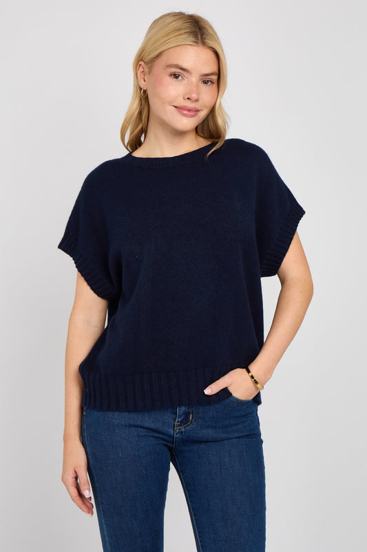 CREW NECK CAP SLEEVE JUMPER