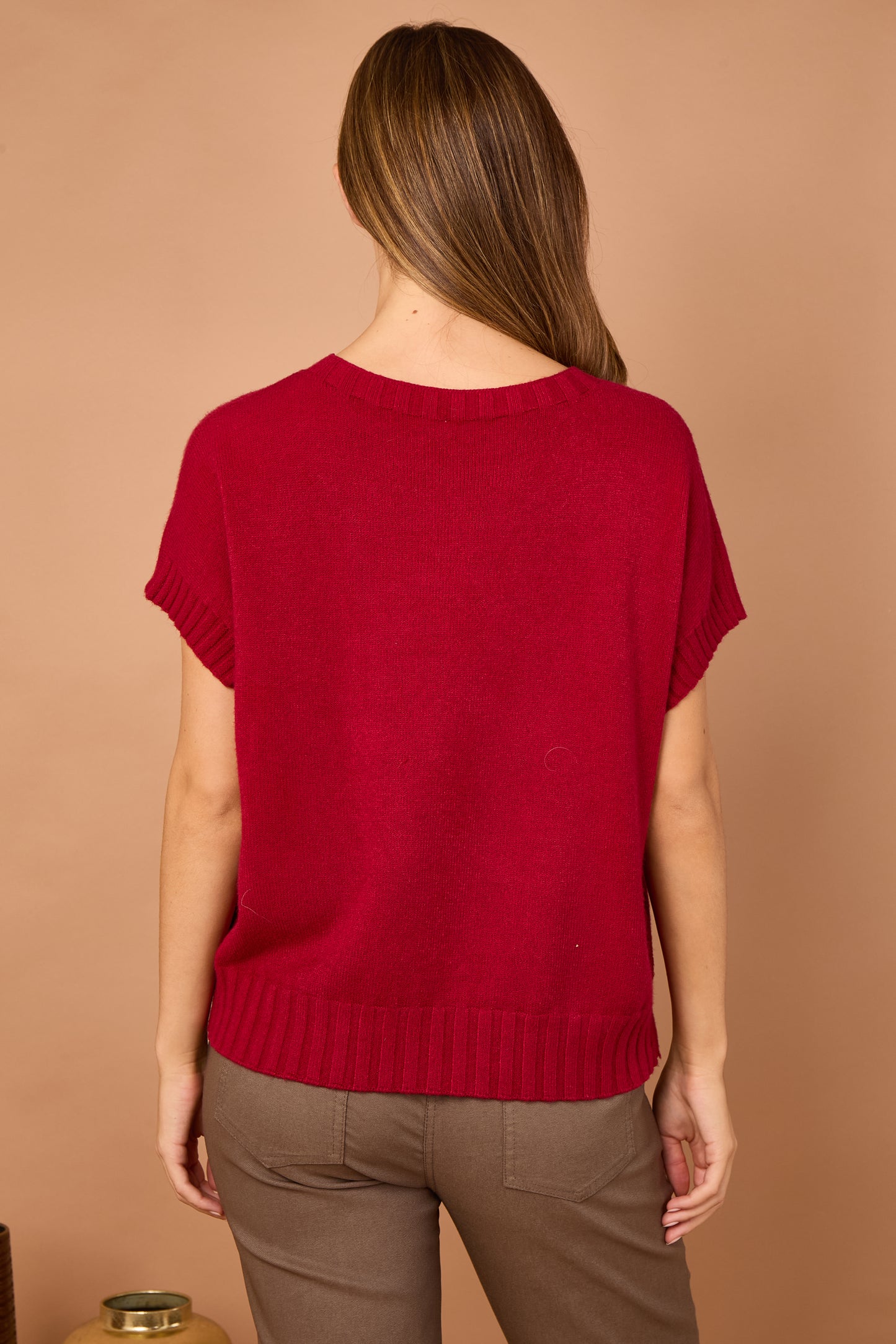 CREW NECK CAP SLEEVE JUMPER