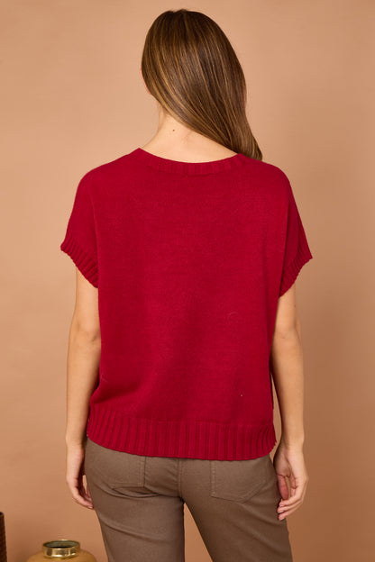 CREW NECK CAP SLEEVE JUMPER