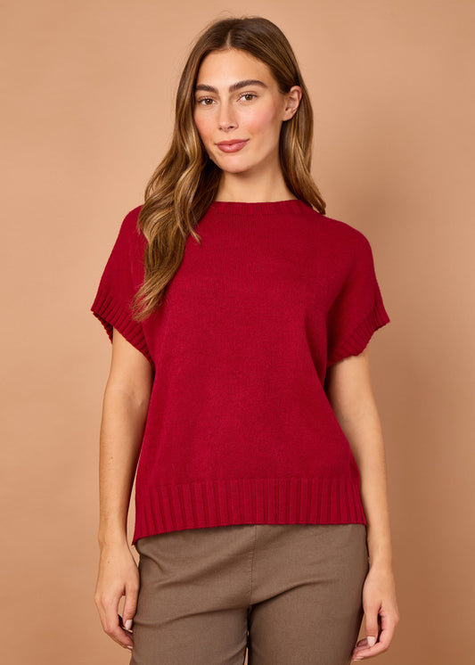 CREW NECK CAP SLEEVE JUMPER