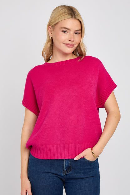 CREW NECK CAP SLEEVE JUMPER
