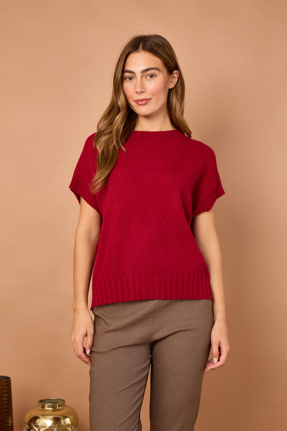 CREW NECK CAP SLEEVE JUMPER