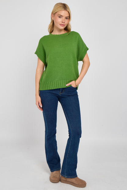 CREW NECK CAP SLEEVE JUMPER