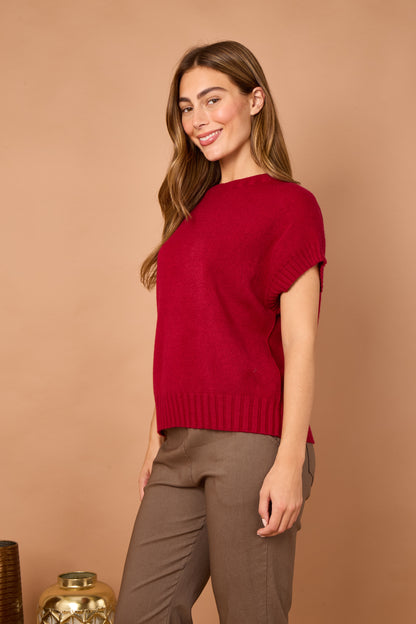 CREW NECK CAP SLEEVE JUMPER