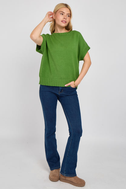 CREW NECK CAP SLEEVE JUMPER