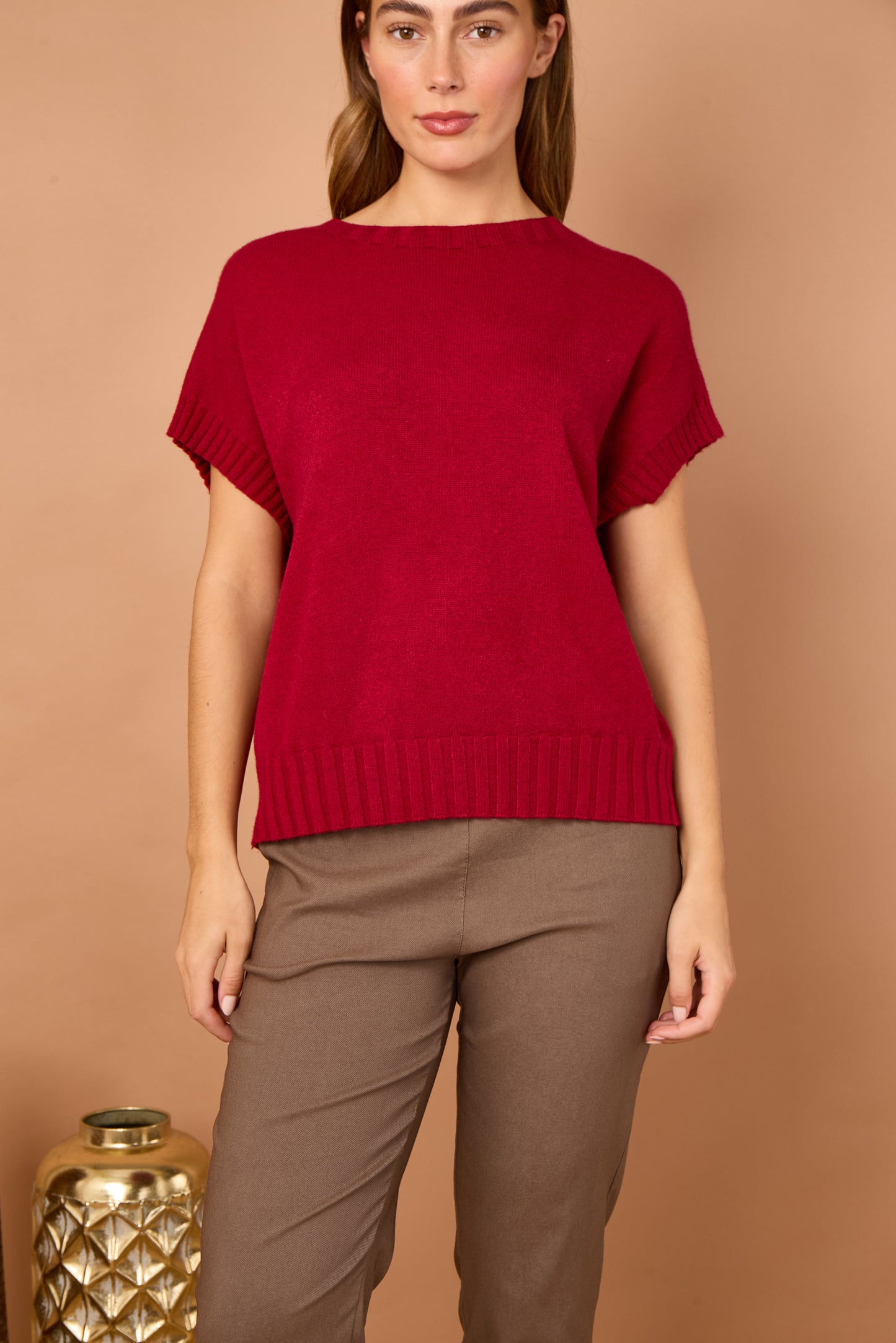CREW NECK CAP SLEEVE JUMPER