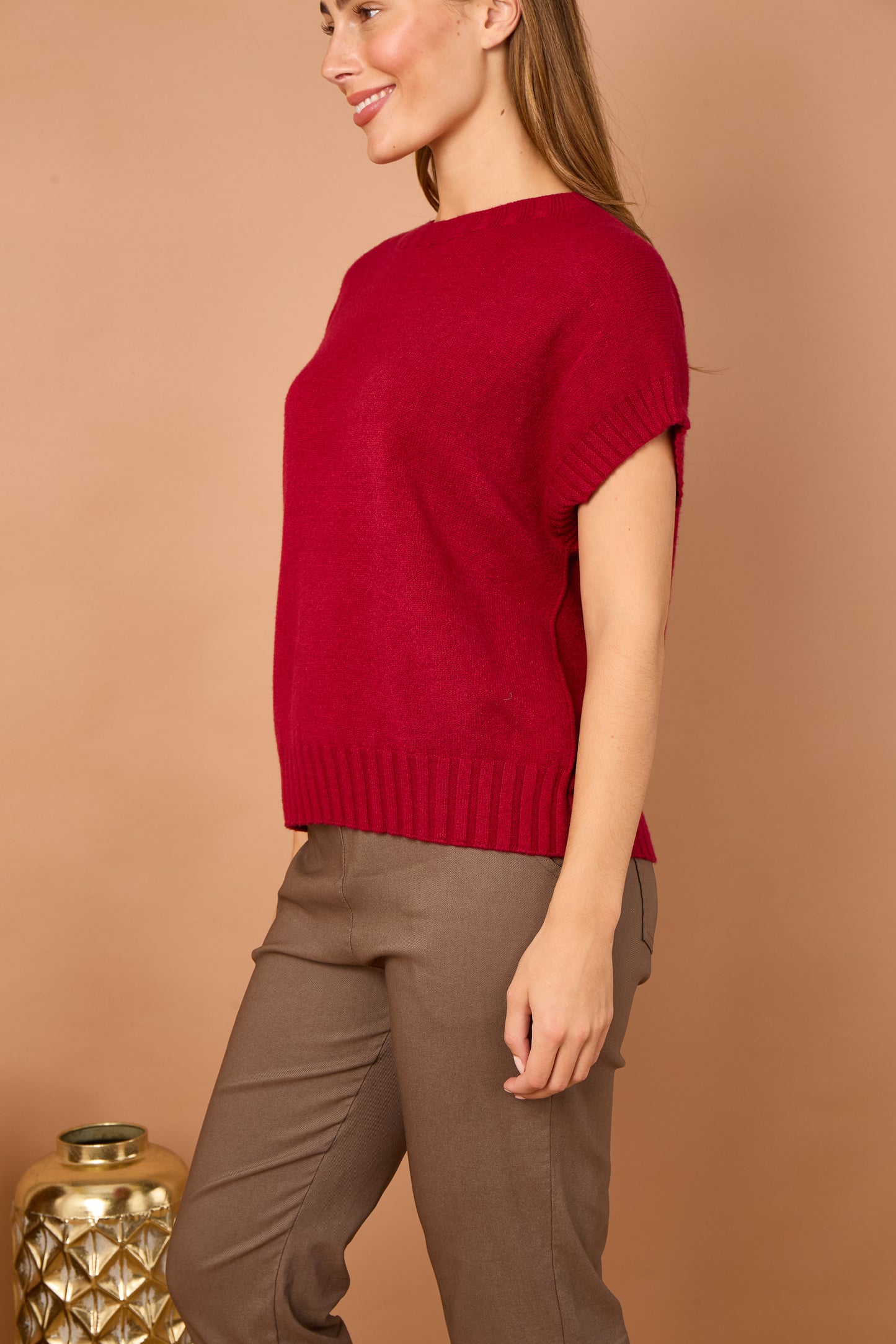 CREW NECK CAP SLEEVE JUMPER
