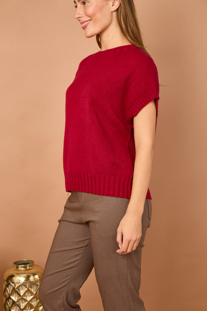 CREW NECK CAP SLEEVE JUMPER