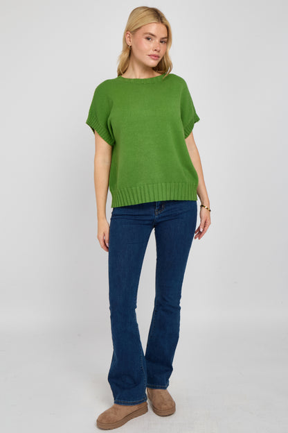 CREW NECK CAP SLEEVE JUMPER