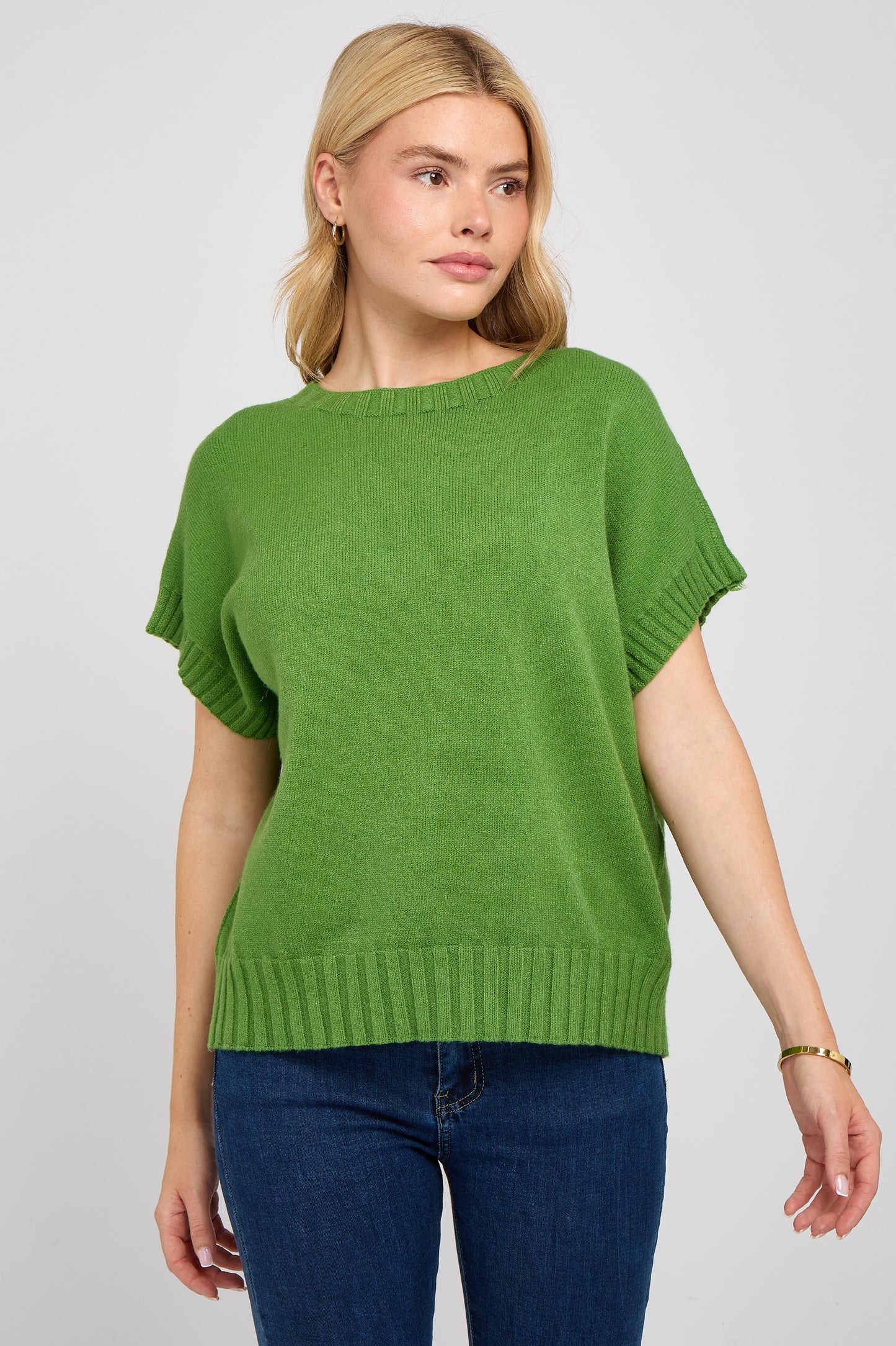 CREW NECK CAP SLEEVE JUMPER
