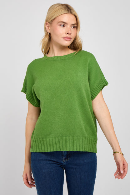 CREW NECK CAP SLEEVE JUMPER