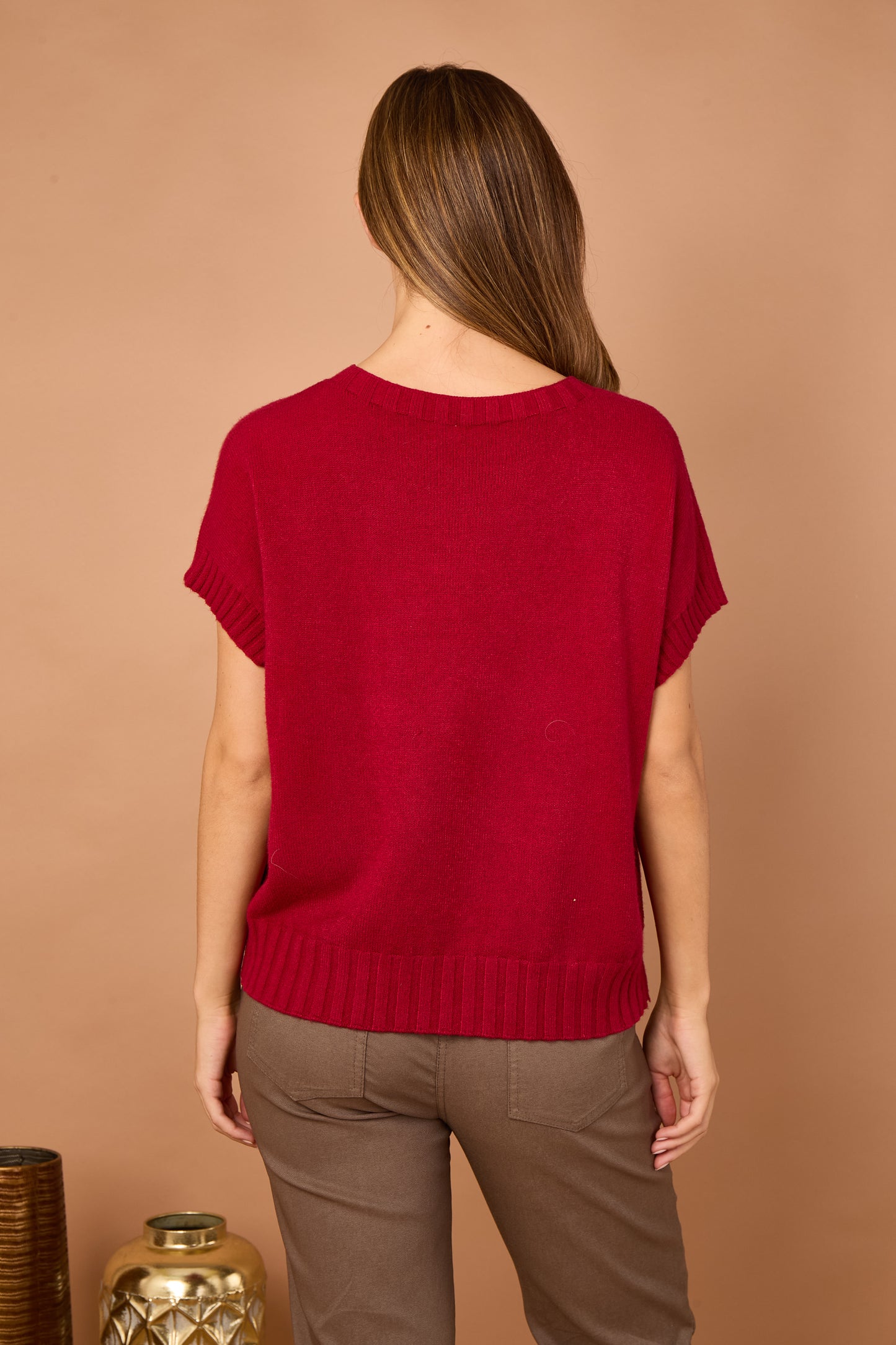 CREW NECK CAP SLEEVE JUMPER