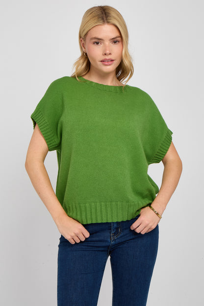 CREW NECK CAP SLEEVE JUMPER
