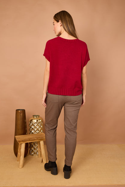 CREW NECK CAP SLEEVE JUMPER