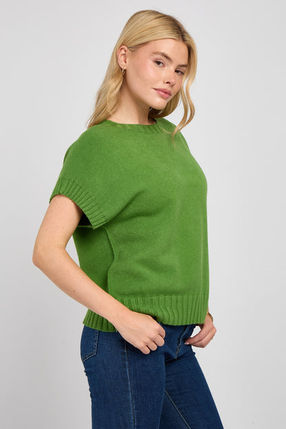 CREW NECK CAP SLEEVE JUMPER