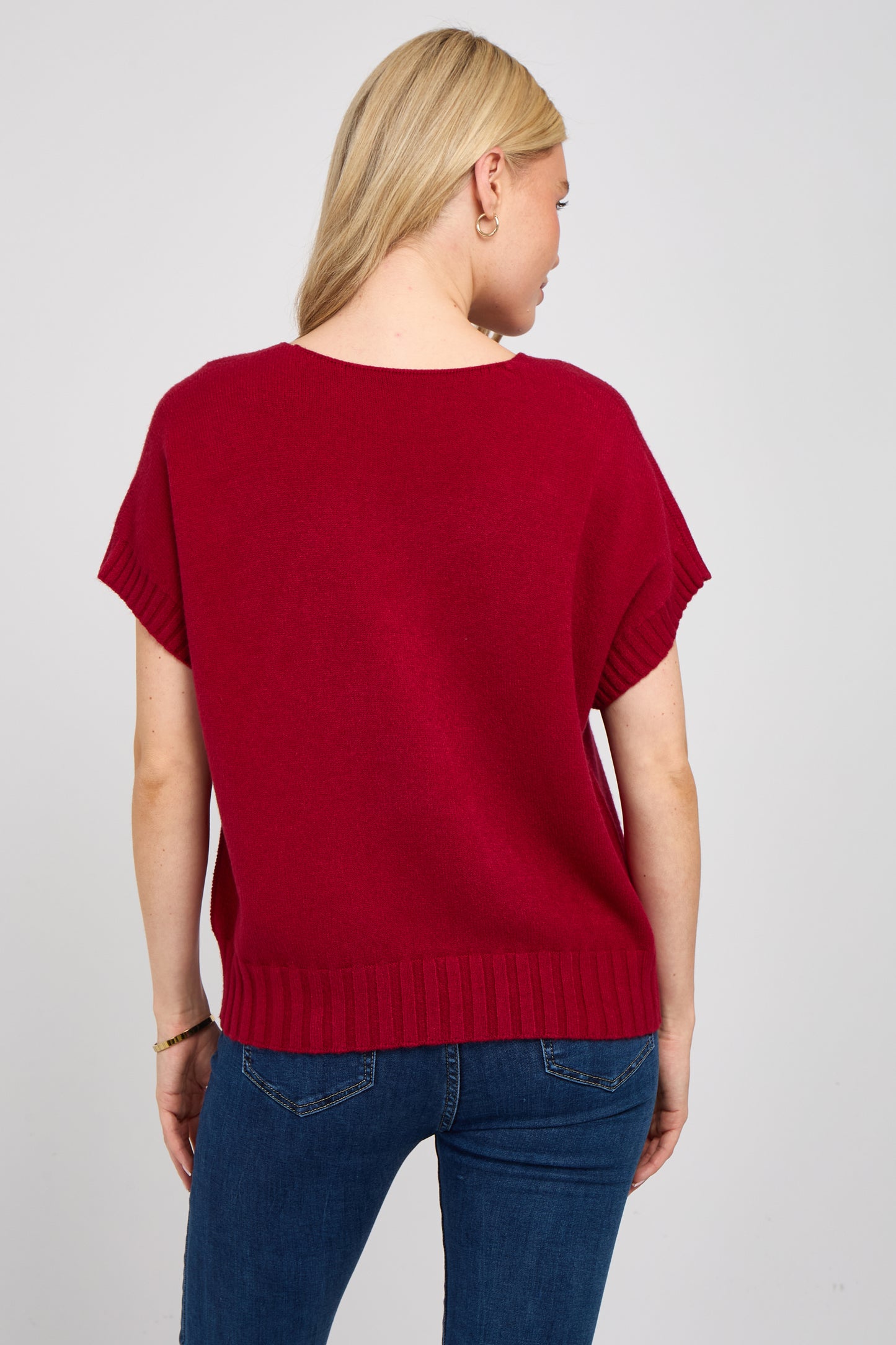V-NECK CAP SLEEVE JUMPER