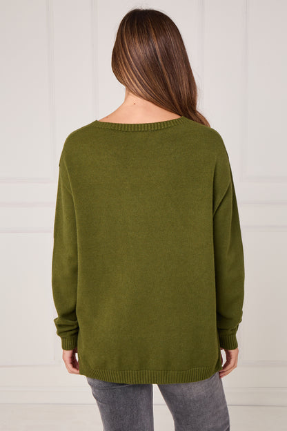RIBBED HEM JUMPER WITH POCKETS