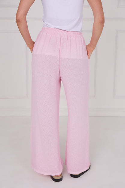 WASHED LINEN TWO POCKETS TROUSERS