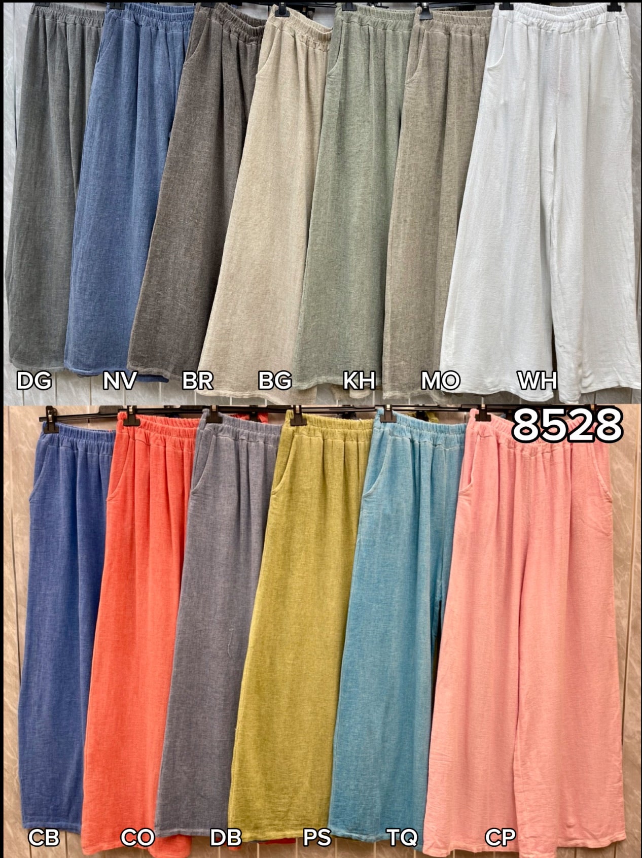 WASHED LINEN TWO POCKETS TROUSERS