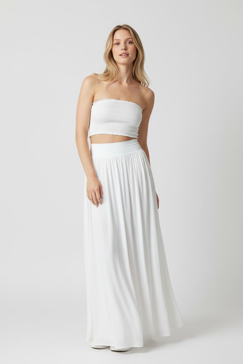 ELASTICATED VISCOSE SKIRT