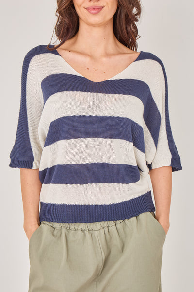 V-NECK STRIPE TOP