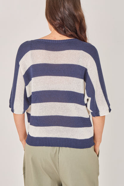 V-NECK STRIPE TOP