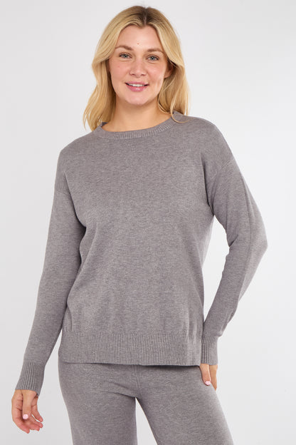 Ribbed Hem Soft Knitted Jumper