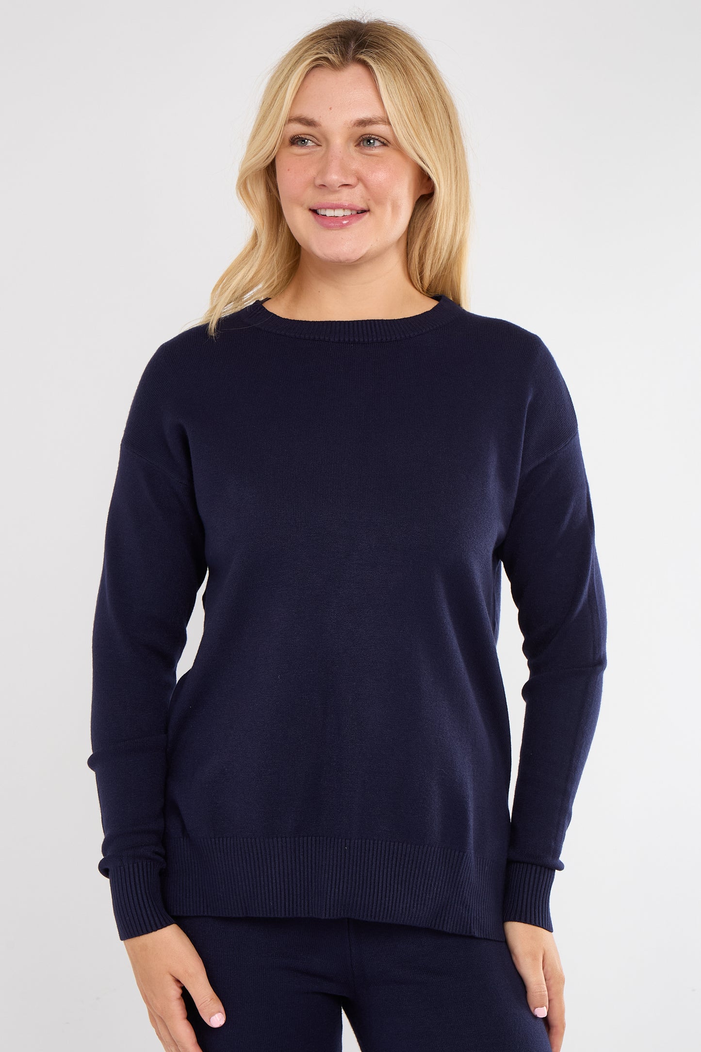 RIBBED HEM SOFT KNITTED JUMPER