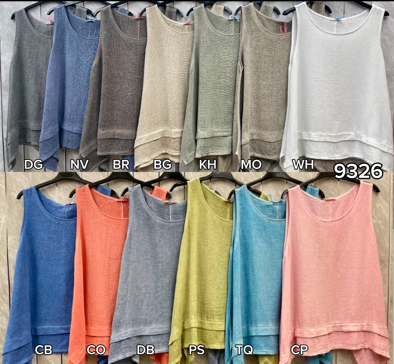 WASHED LINEN LAYERED SLEEVELESS TOP