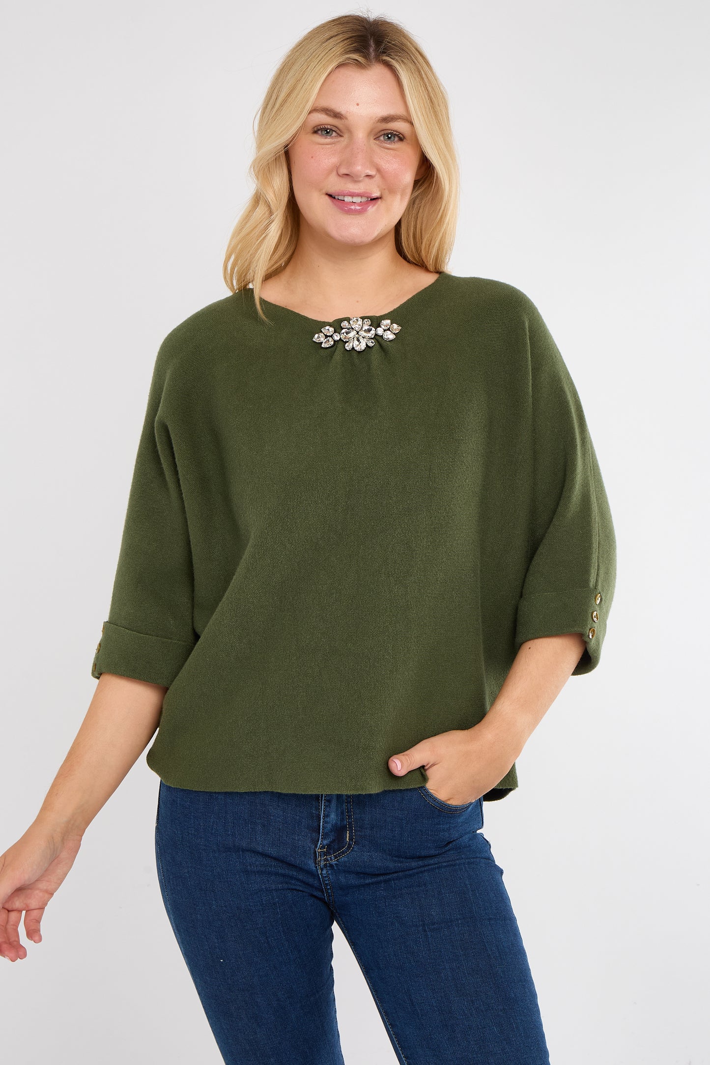 FOLDED SLEEVE CRYSTAL JUMPER