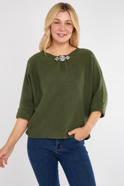 FOLDED SLEEVE CRYSTAL JUMPER